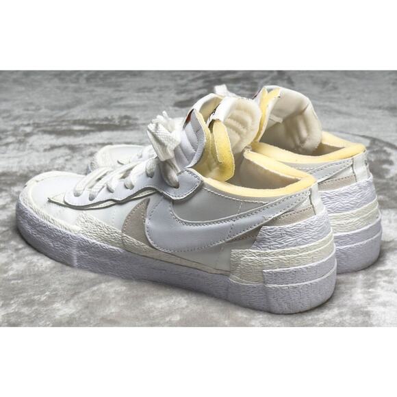 Nike Blazer x Sacai Low White Patent Leather Retro Sneakers Mens 8 DM6443-100 main image 16